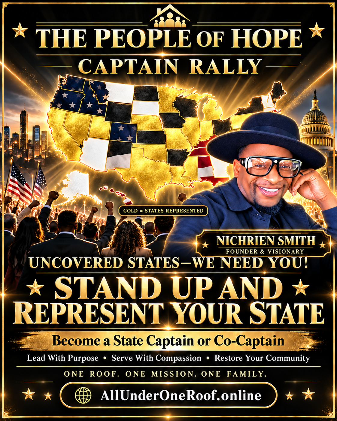The People of Hope Captain Rally flyer — Stand Up and Represent Your State, become a State Captain or Co-Captain