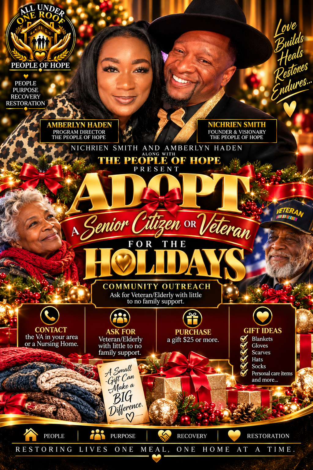 Adopt a Senior Citizen or Veteran for the Holidays flyer