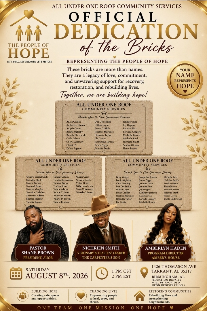 Official Dedication of the Bricks — Representing The People of Hope
